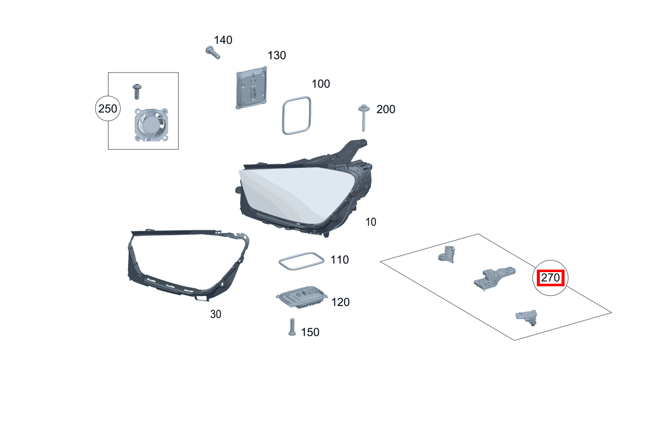 Reparatursatz Halter Reparaturlösung für Scheinwerfer, rechts A 160 CDI Limousine 168