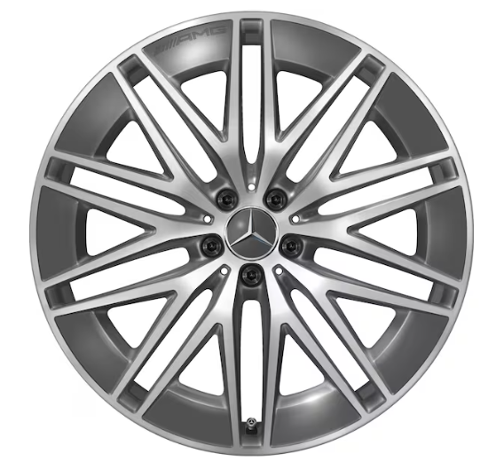 AMG Vielspeichen-Rad, 22 Zoll, 11,5 J x 22 ET 53, tantalgrau, glanzgedreht AMG Vielspeichen-Rad, 22 Zoll, 11,5 J x 22 ET 53, tantalgrau, glanzgedreht