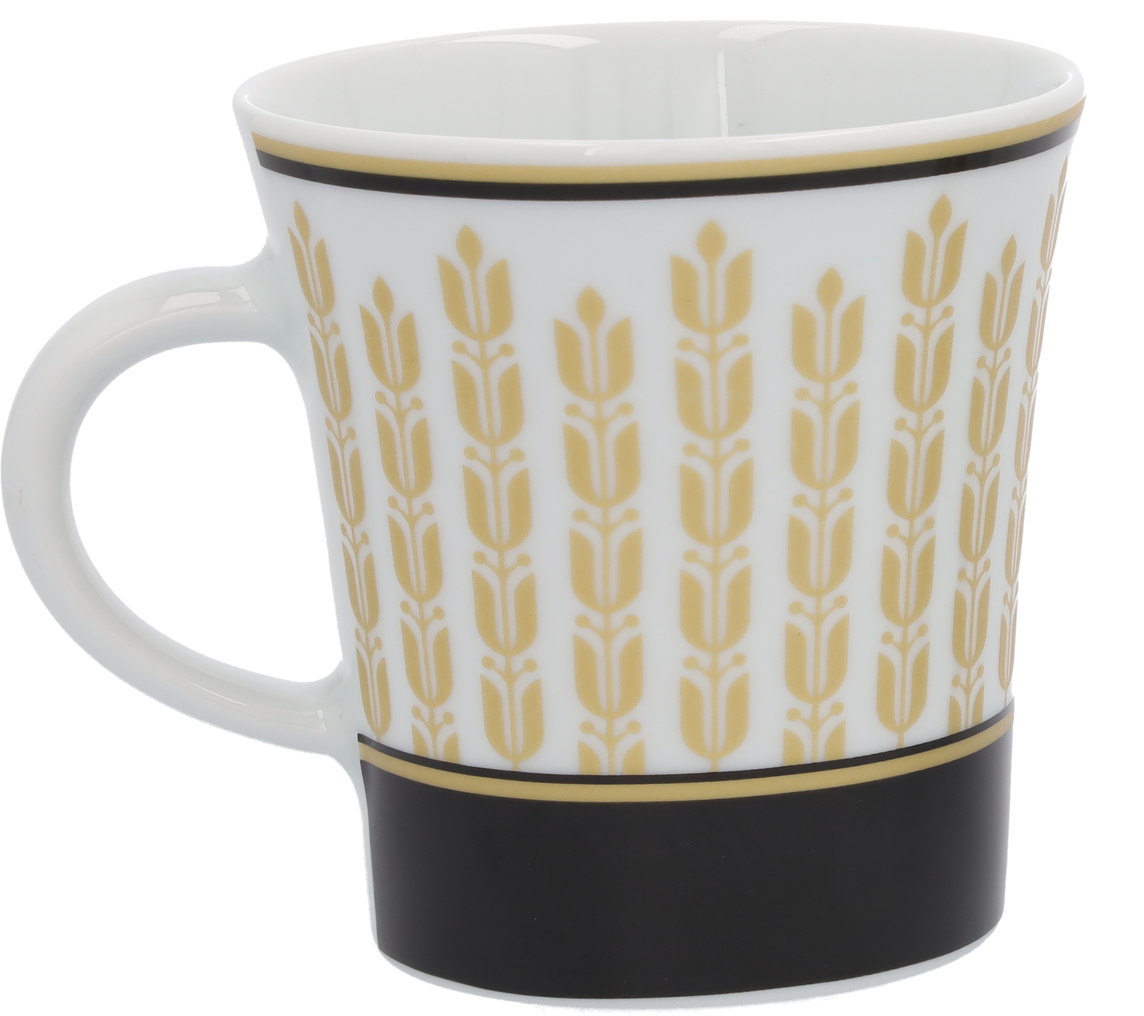 Mercedes-Benz - Kaffeebecher, 300 ml schwarz / weiß / goldfarben, Porzellan, 300 ml