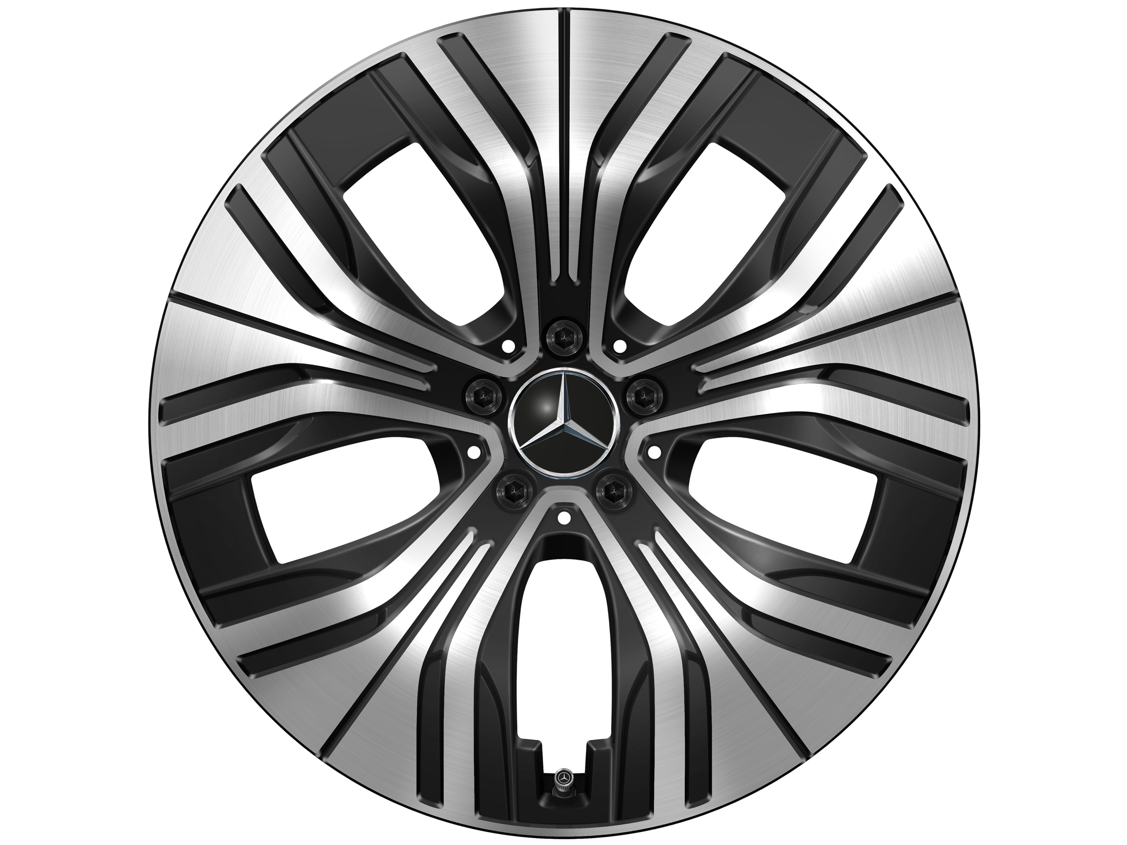 5-Speichen-Rad, Aero, 20 Zoll 8,5 J x 20 ET 38,5, schwarz, glanzgedreht