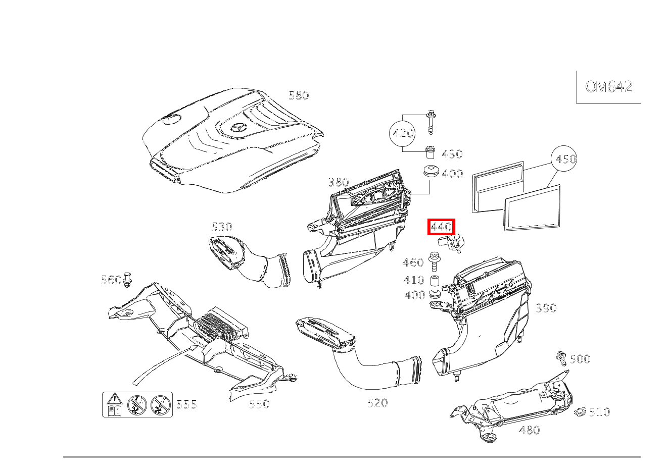 Drucksensor An Luftfiltergehäuse links E 350 d 4MATIC Cabriolet 238