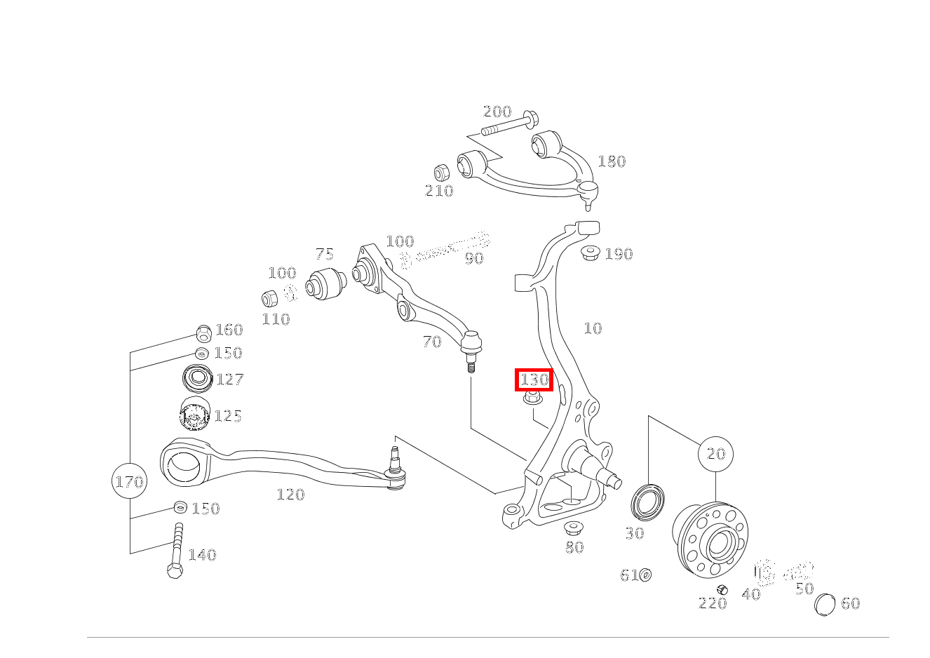 Mutter ZUGSTREBE AN ACHSSCHENKEL RECHTS; M14X1.5 S 550 Limousine lang BCA 221 Mutter ZUGSTREBE AN ACHSSCHENKEL RECHTS; M14X1.5 S 550 Limousine lang BCA 221