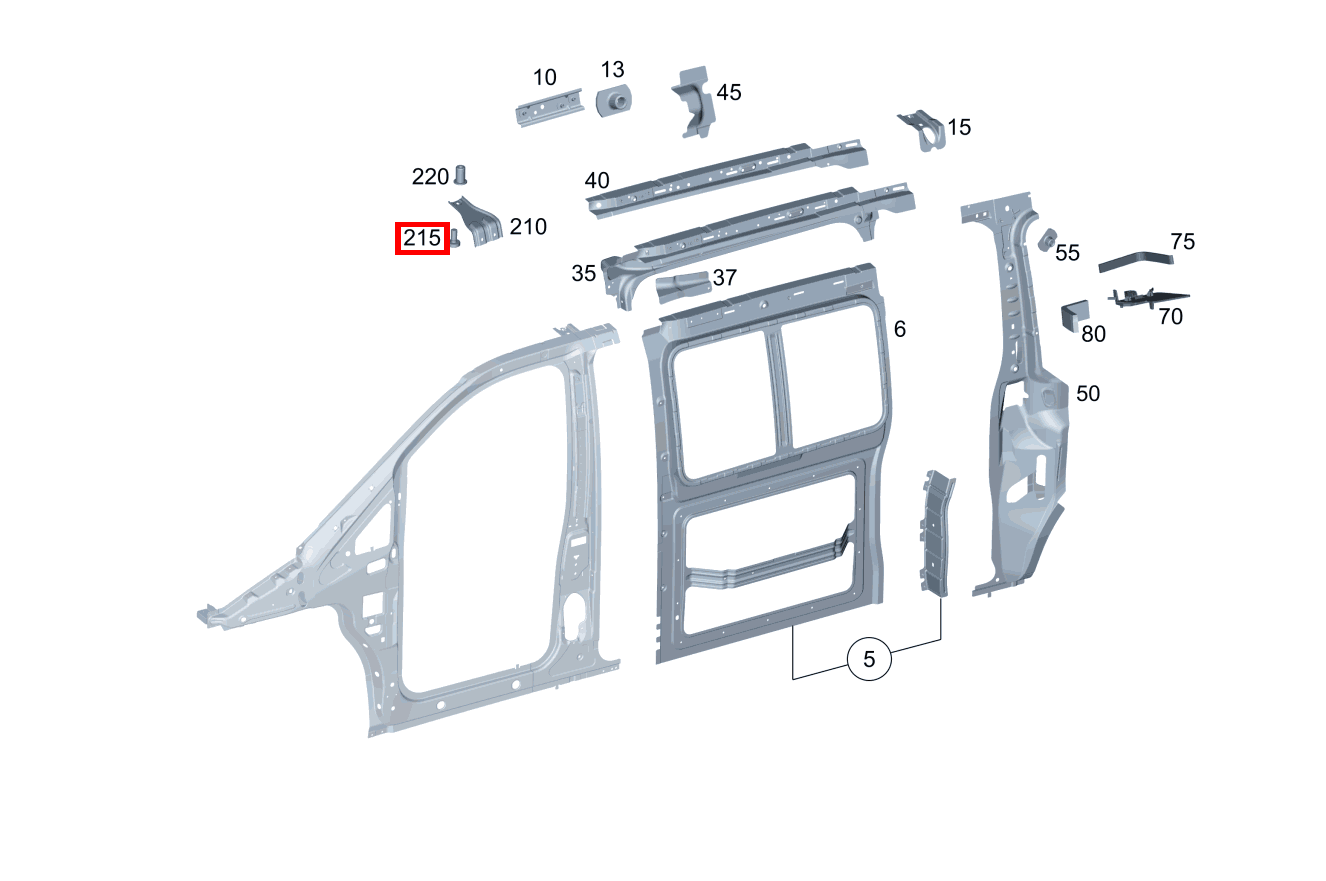 Sechsrundschraube SPRIEGEL HINTEN; M6X12 Vito Kastenwagen 116 BlueTEC K 201