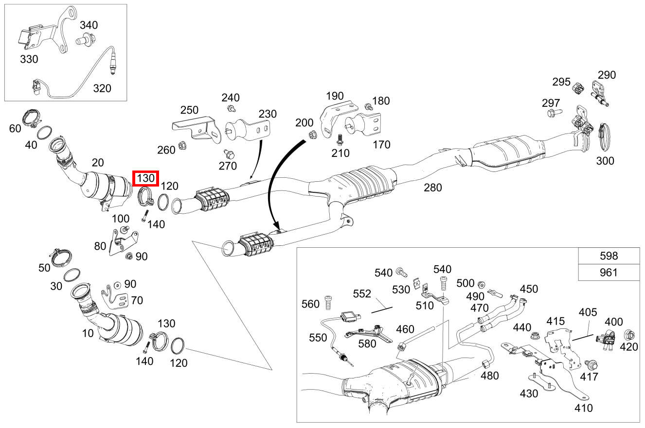 Rohrschelle Abgasanlage Links und rechts Mercedes-AMG GLC 43 4MATIC Coupé 253 Rohrschelle Abgasanlage Links und rechts Mercedes-AMG GLC 43 4MATIC Coupé 253