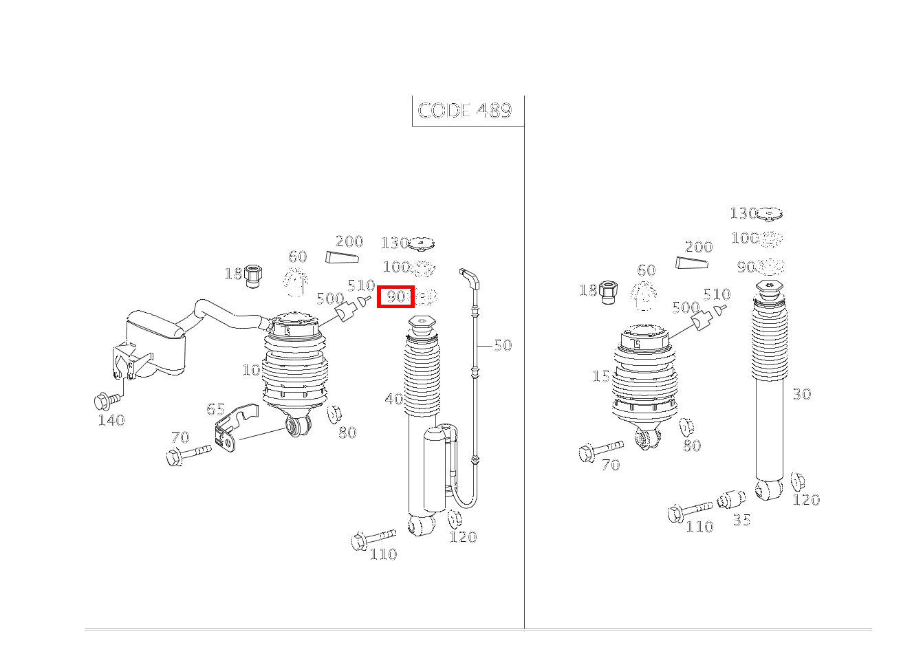 Elastomerlager STOSSDAEMPFER AN KAROSSERIE E 280 CDI T-Modell 213