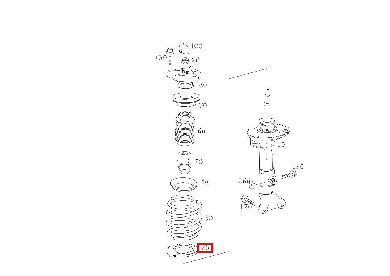 Schraubenfederbeilage Unten links und rechts E 500/550 CABR. 207 Schraubenfederbeilage Unten links und rechts E 500/550 CABR. 207