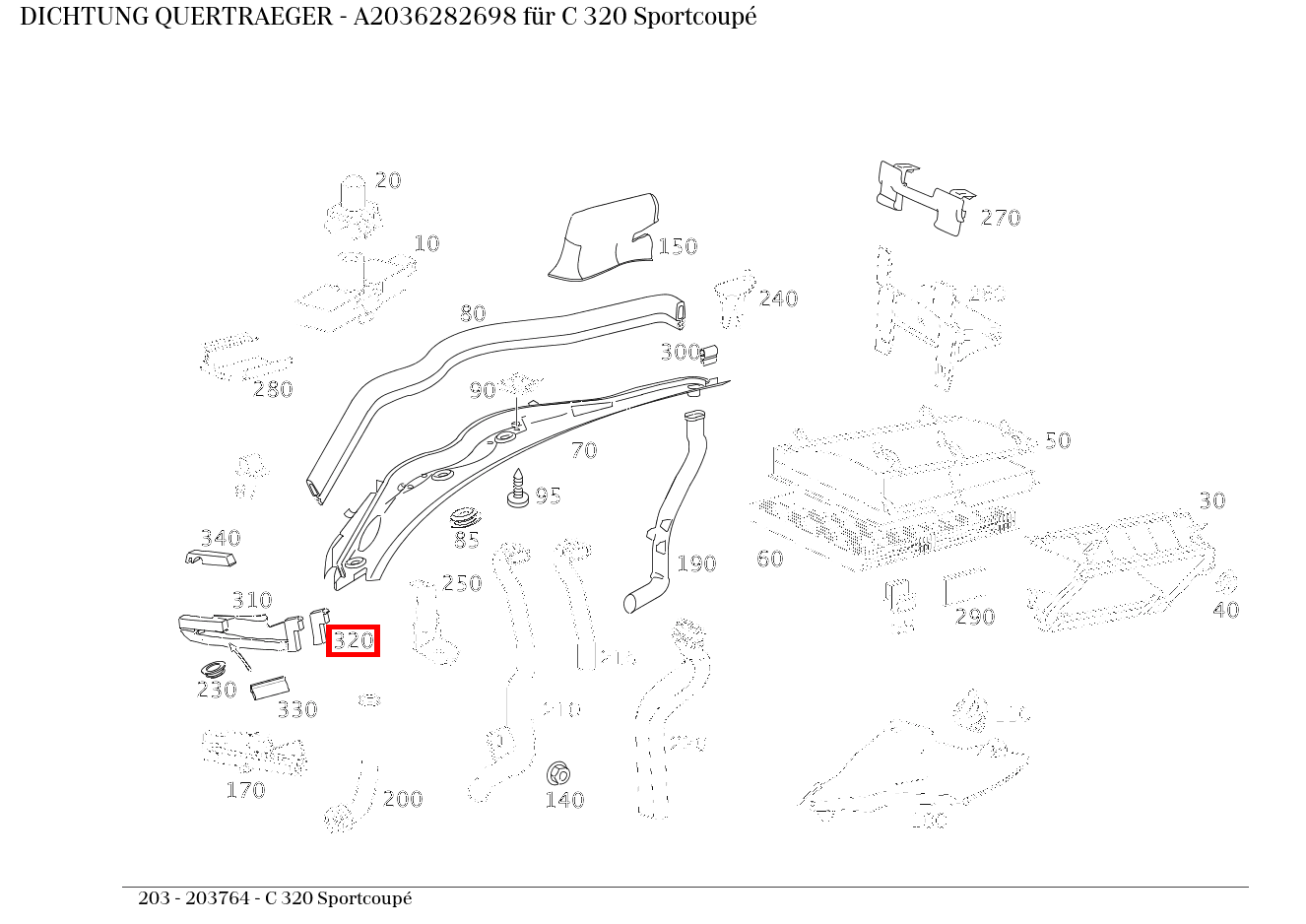 ABDICHTUNG QUERTRAEGER C 320 Sportcoupé 203