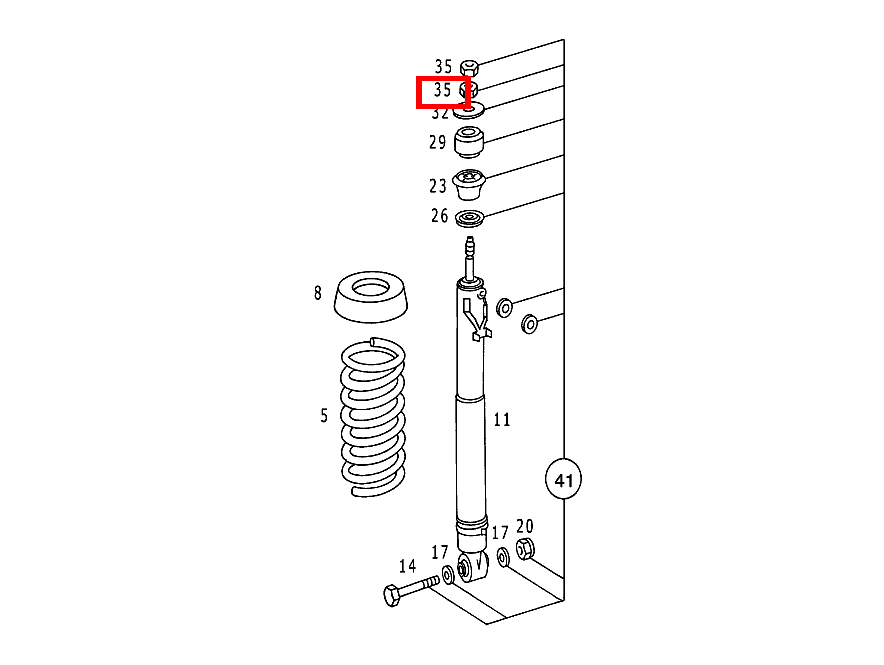 Sechskantmutter FEDERBEIN AN RAHMEN; M10X1 300 E 4MATIC 124