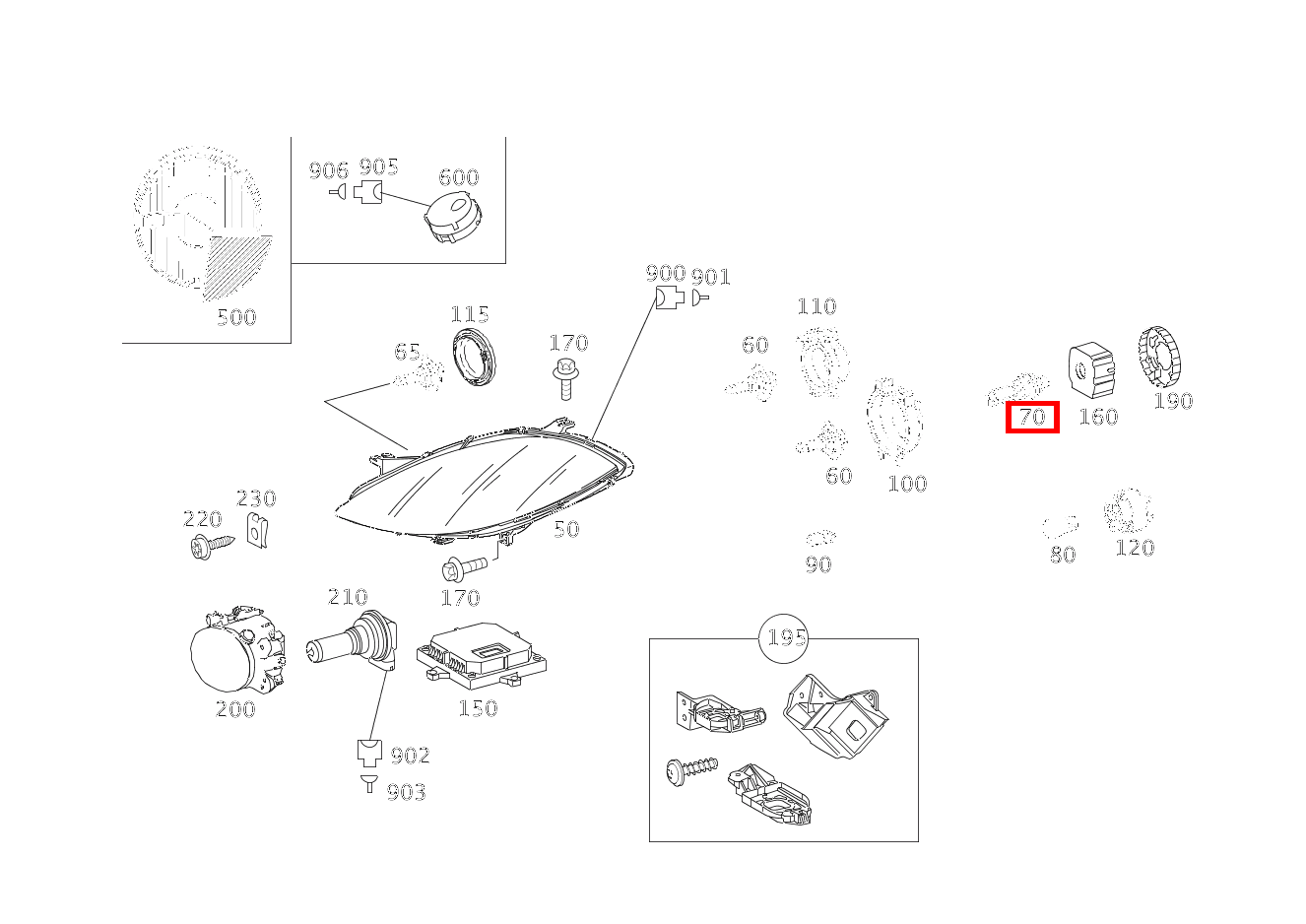GASENTLAD.LAMPE ABBLENDLICHT UND FERNLICHT; D2S 12V-35W A 200 TURBO COUPE 169 GASENTLAD.LAMPE ABBLENDLICHT UND FERNLICHT; D2S 12V-35W A 200 TURBO COUPE 169