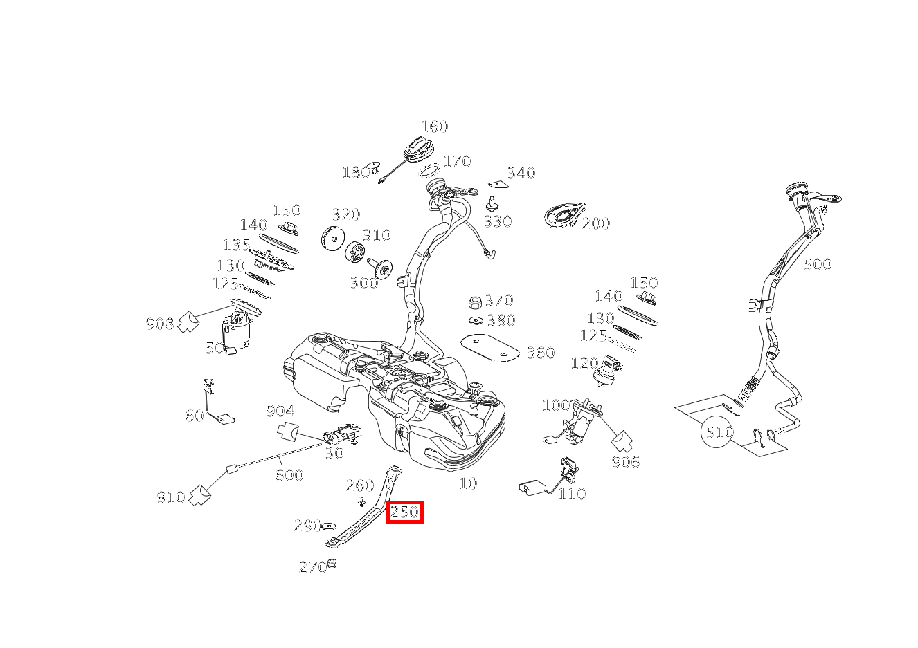 Spannband TANK AN KAROSSERIE GLK350 4M 204 Spannband TANK AN KAROSSERIE GLK350 4M 204