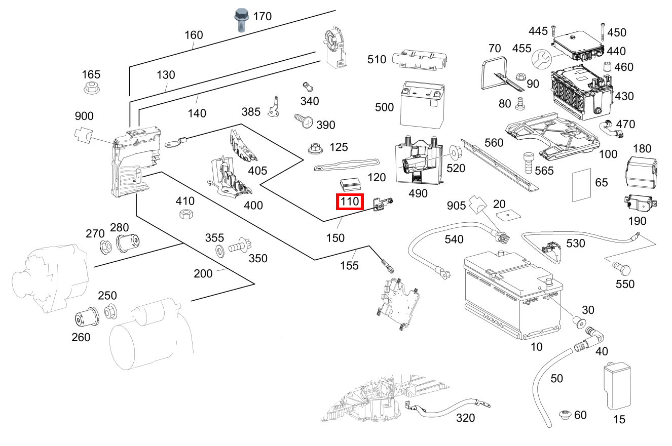 Zwischenlage Batteriebügel S500 L 222 Zwischenlage Batteriebügel S500 L 222