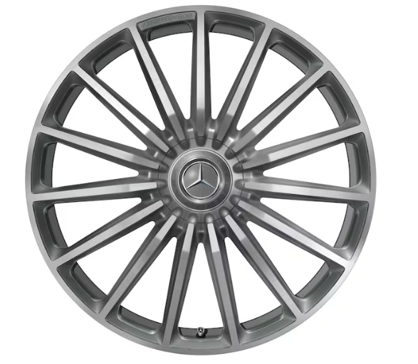 AMG Vielspeichen-Rad, 22 Zoll, 11,5 J x 22 ET 47, titangrau, Felgenhorn glanzgedreht AMG Vielspeichen-Rad, 22 Zoll, 11,5 J x 22 ET 47, titangrau, Felgenhorn glanzgedreht