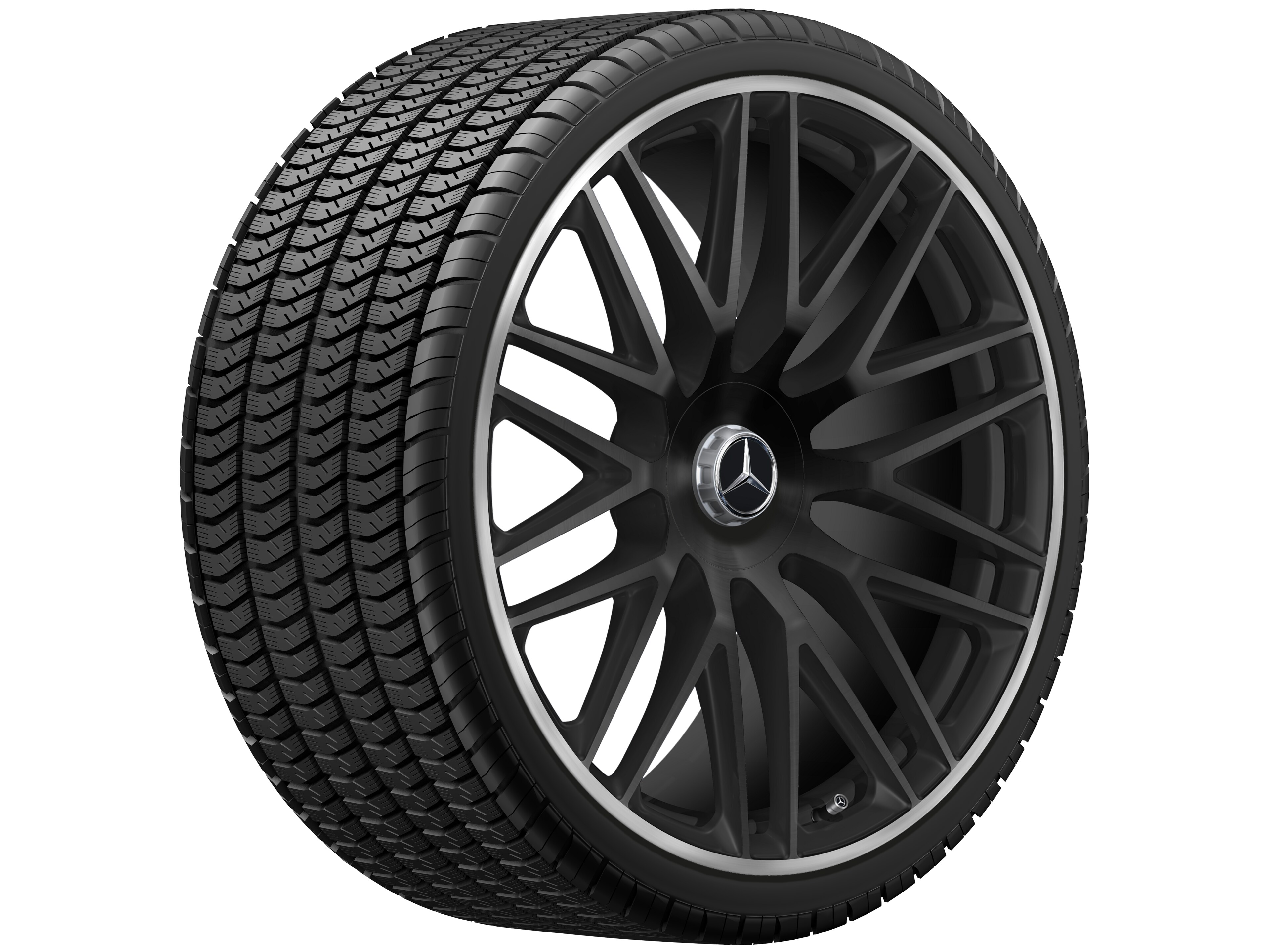 Mercedes-Benz - AMG Schmiederad 23 Zoll 11,5 J x 23 ET 47, schwarz matt, Felgenhorn glanzgedreht