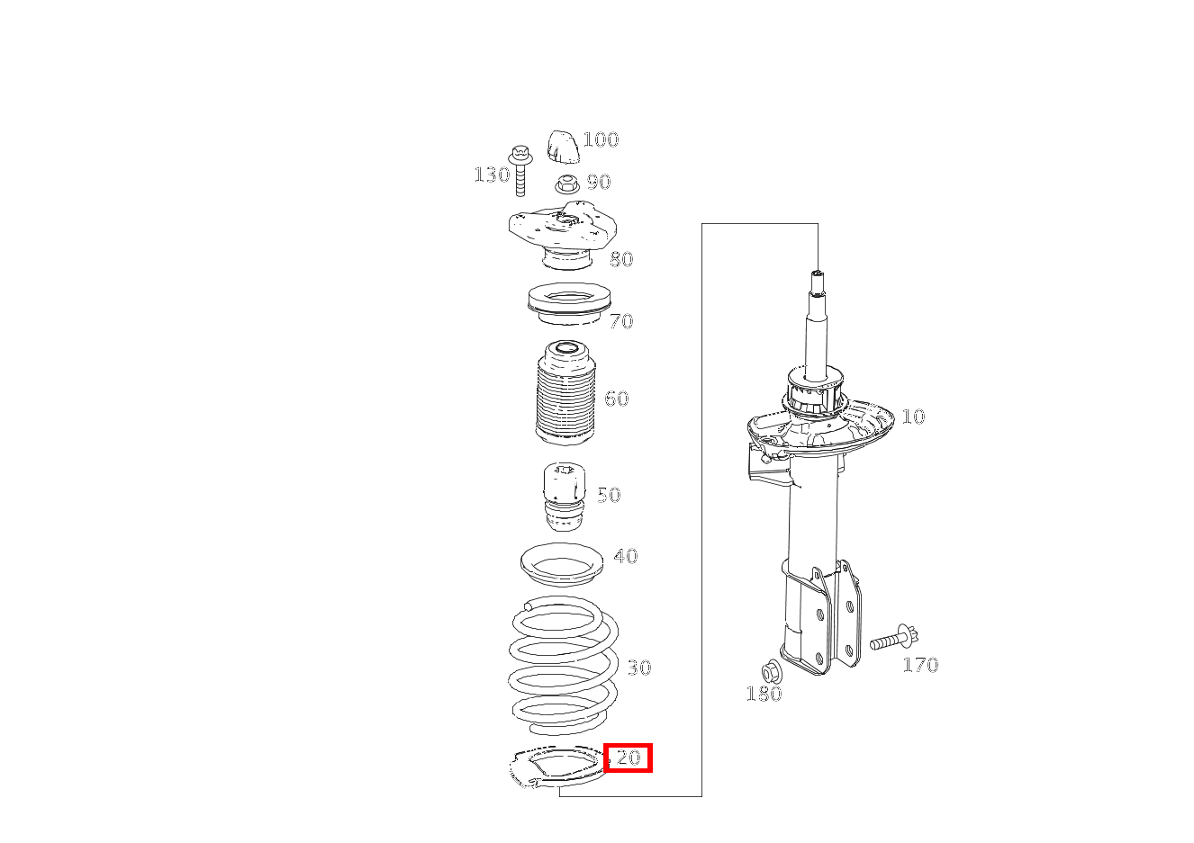 Schraubenfederbeilage Unten links und rechts GLK 350 4MATIC 204
