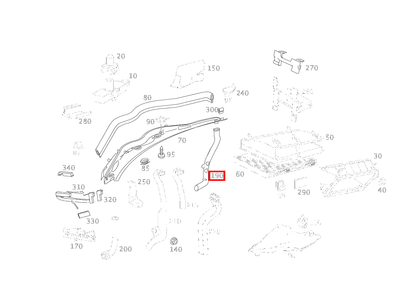 Wasserablauf MOTORRAUM C 220 d T-Modell 205 Wasserablauf MOTORRAUM C 220 d T-Modell 205
