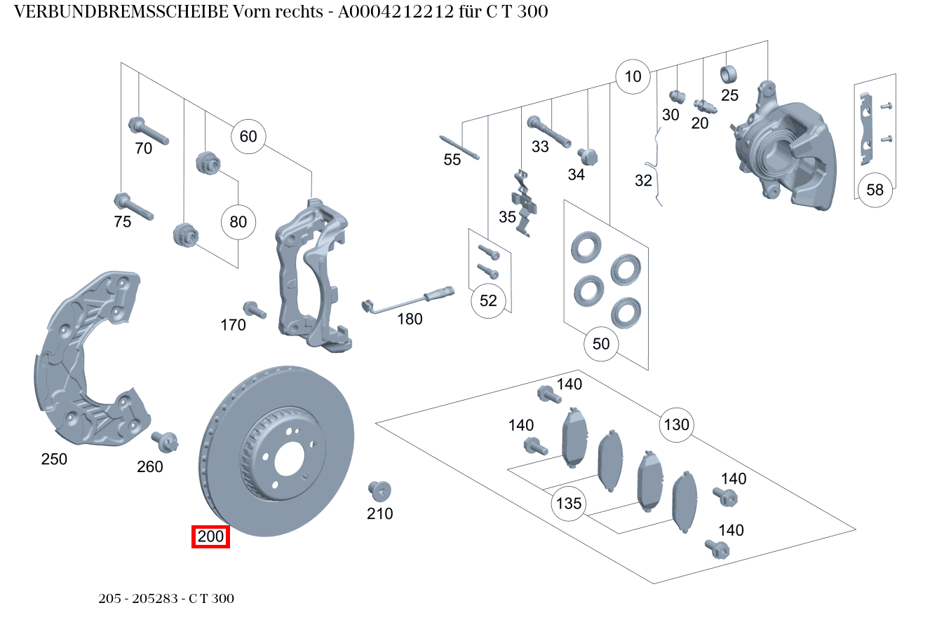 Verbundbremsscheibe Vorn rechts C T 300 205