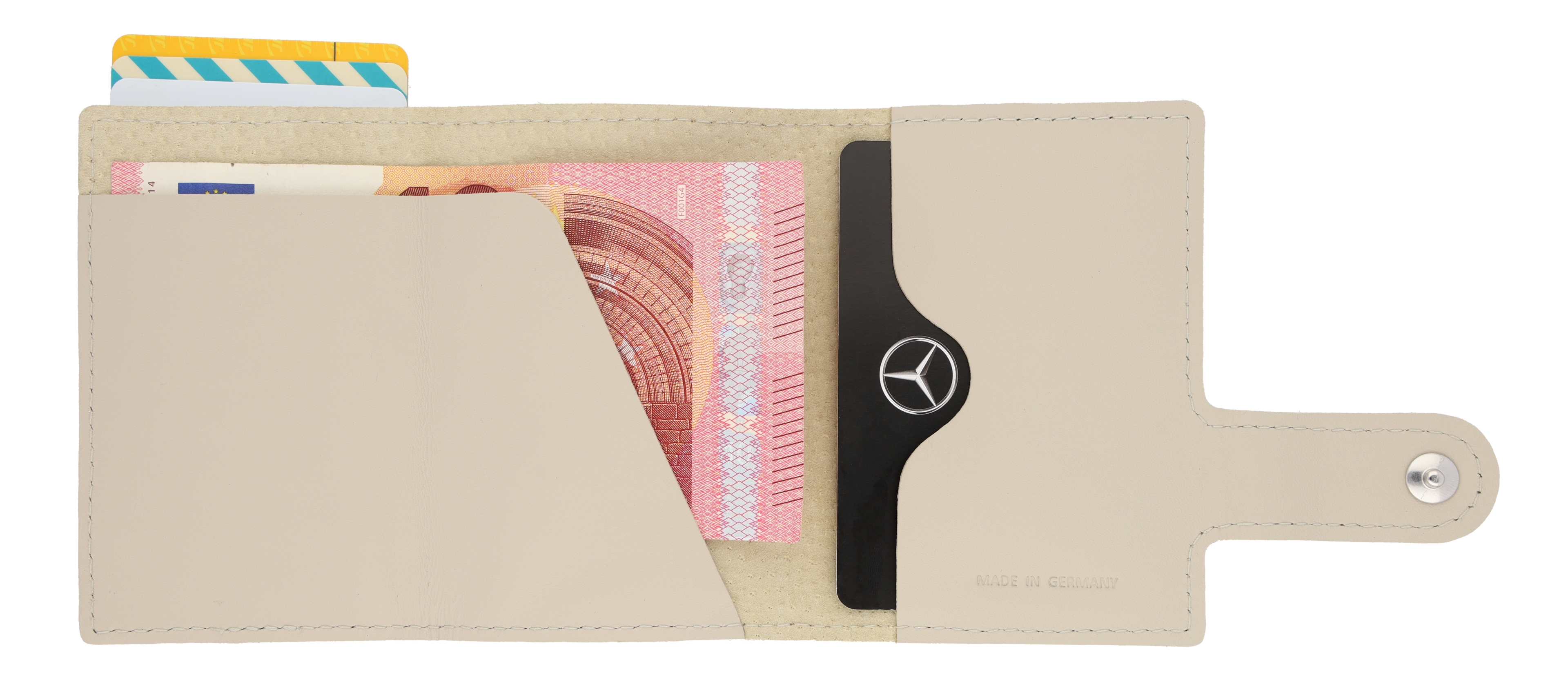 Mercedes-Benz - Mini-Geldbörse macchiatobeige, Rindleder