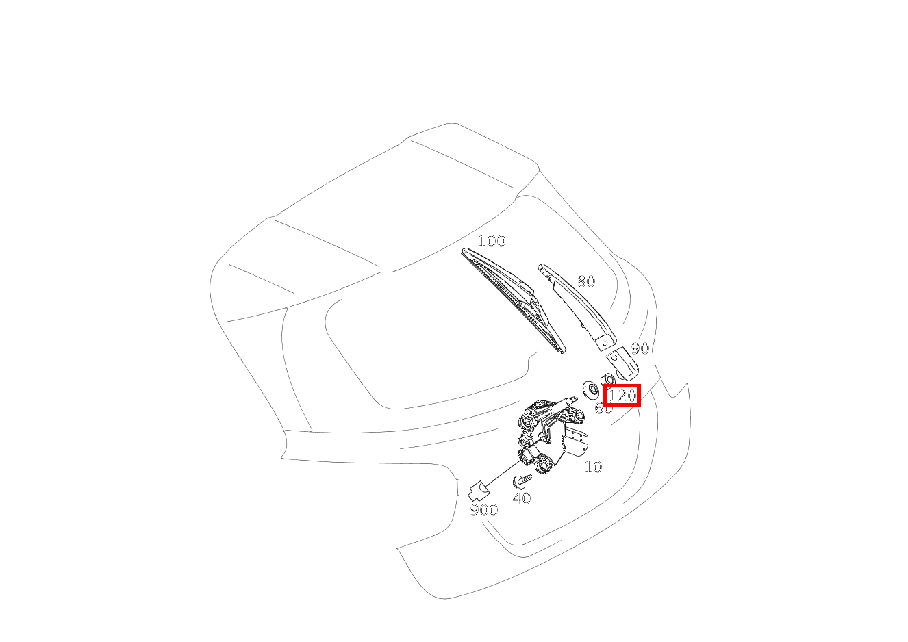 Sechskantmutter Wischerarm an Wischermotor; M8 Mercedes-AMG GLA 45 4MATIC Sport Utility Vehicle 156
